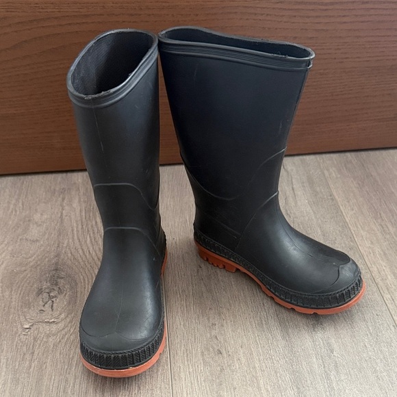 Other - Black and Orange Rain Boots size 9